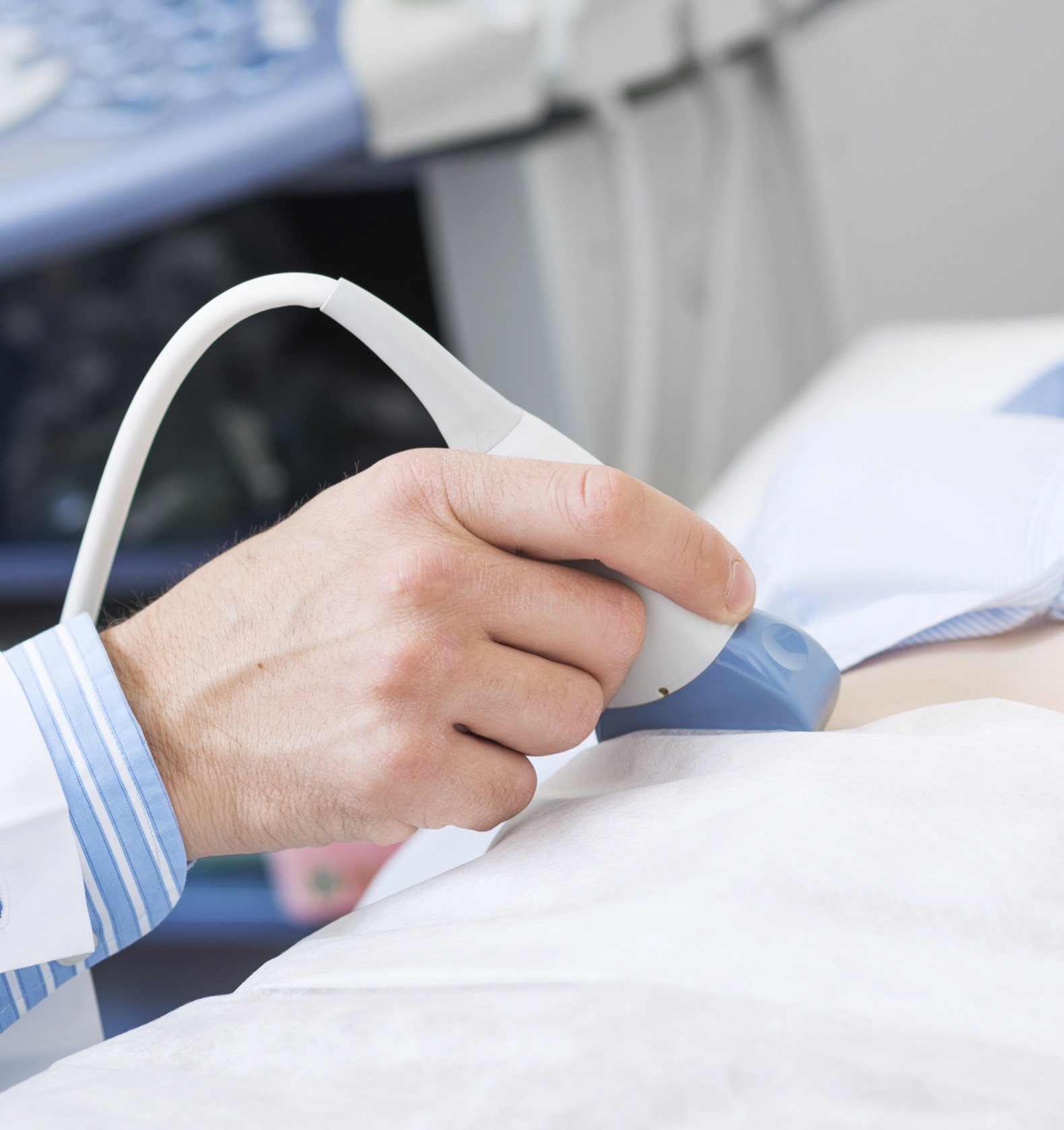 A woman receiving a free ultrasound in Freeport, Florida